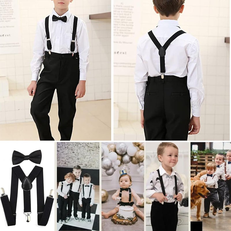 UTOWO Kids Suspenders Bowtie Sets Adjustable Suspender Set for Boys and Girls - Image 5